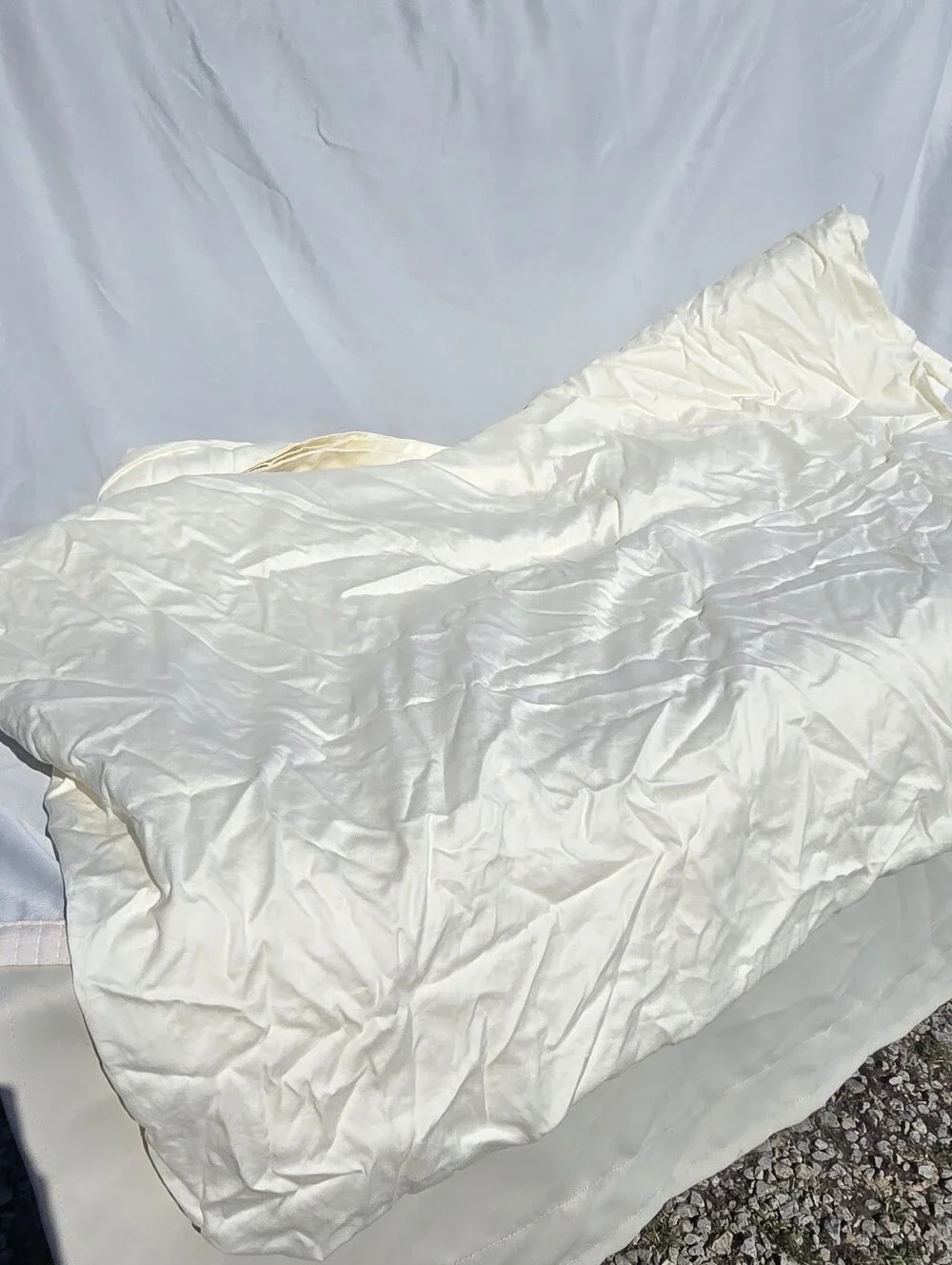 Quince FULL / QUEEN Ivory Giza Cotton Sateen Duvet Cover ONLY 100% Cotton